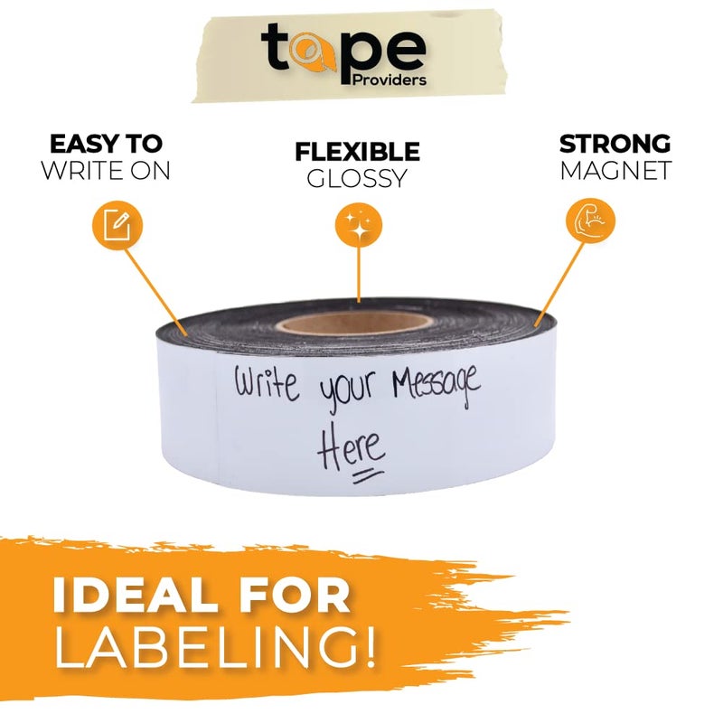 WOD Tape WOD MAG03-WOE Dry Erase Magnetic Whiteboard Strip Tape - 3 inch x 10 feet - Write On/Wipe Off for Labeling in Classrooms, Refrigerators, and Crafts - Glossy White Board - Image 2